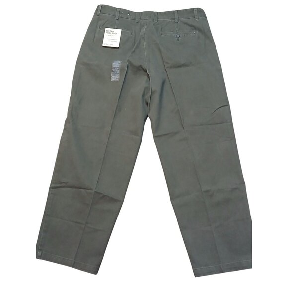 St Johns Bay Mens 40x32 Sueded Twill Pants Flat-Front Durable Heavyweight - Picture 2 of 10